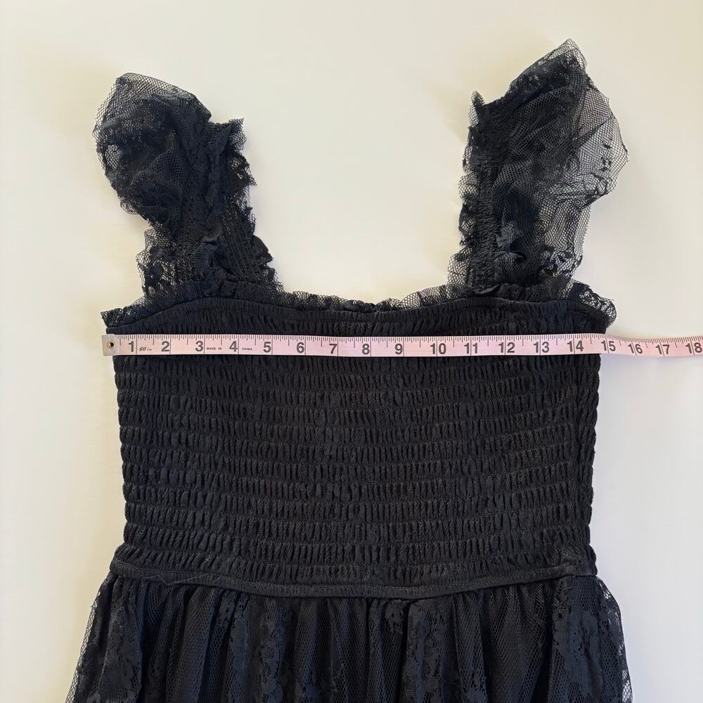 Francesca’s MiAmi Sandra Romantic Black Lace Tulle Midi Dress Women’s Medium NWT - Picture 5 of 8